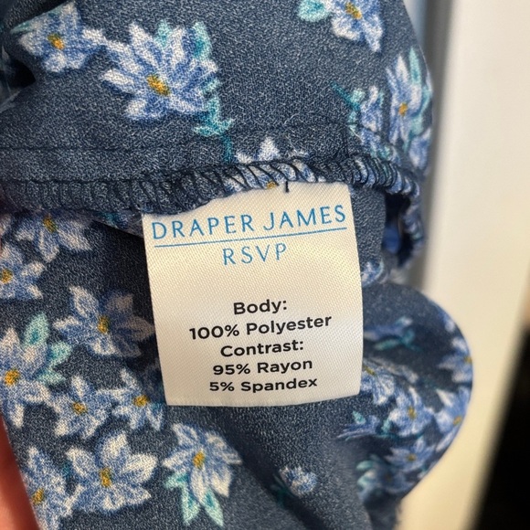 Draper James Navy Floral Blouse Body suit - Picture 6 of 6